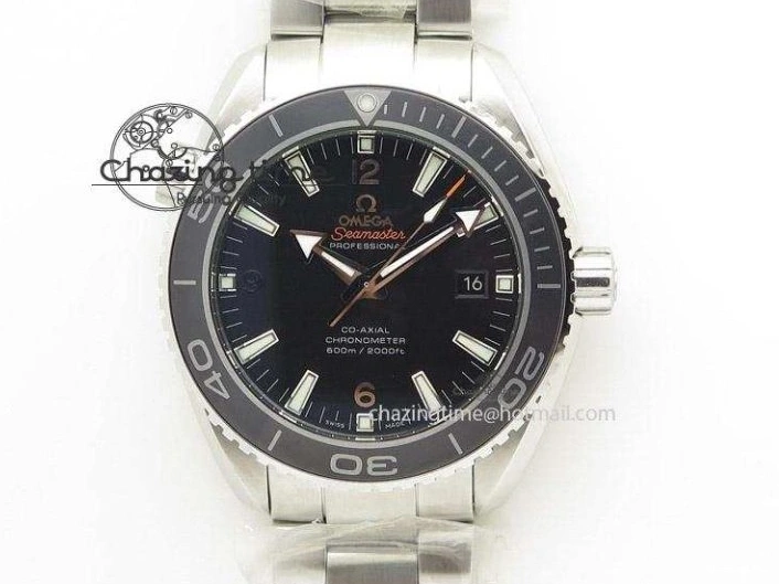 0213 HighPerformance Seamaster Planet Ocean GMT 600M Blue Dial SS On Blue Rubber Strap A 8278